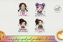 Funny Big-Eyed Girl Stickers PNG Product Image 1