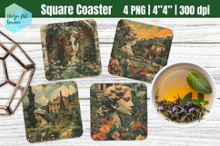 Plants PNG | Square Coaster Sublimation Product Image 1