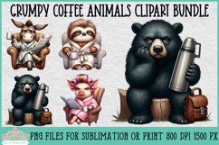 Grumpy Coffee Animals | Sublimation Clipart Product Image 1
