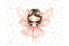 Pastel Pink Fairy Garden Clipart, Enchanted Cottagecore Png Product Image 5