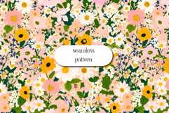 Wildflowers Digital Paper , Flowers Scrapbook, Meadow paper Product Image 1