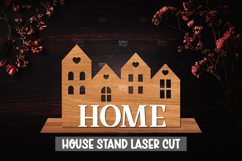 3D House Laser Cut Stand Home Decor, Home Decor Laser cut Product Image 1