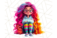Teen Girl Clipart PNG, Fun Character Illustration Product Image 5