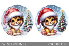 Cute Lion Wind Spinner. Christmas Wind Spinner Sublimation Product Image 1