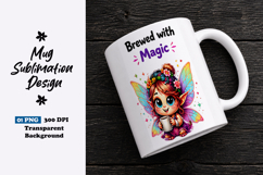 Brewed with Magic Fairy Clipart Sublimation PNG Product Image 1