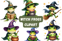 Halloween Frog Clipart Bundle - Cute Spooky Amphibian Product Image 3