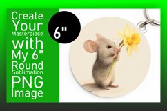 Watercolor Mouse and Bloom Round Design PNG Product Image 1