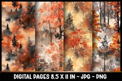 4 Warm Autumn Digital Papers I Junk Journal 8.5x11 Product Image 1