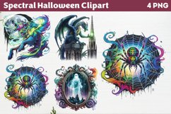 Spectral Halloween Clipart PNG Product Image 1
