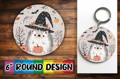 Boho Animals Halloween Round Design PNG Keychain Product Image 1