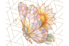 Stained Glass Butterfly and Sunflower PNG Clipart Product Image 5