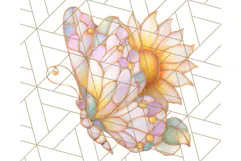 Stained Glass Butterfly and Sunflower PNG Clipart Product Image 5