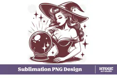 Vintage Funny Sarcastic Pin-Up Halloween Witch PNG DTF Product Image 1