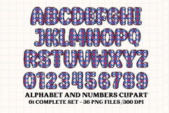 4th July Alphabet png clipart, independence letters doodle Product Image 2