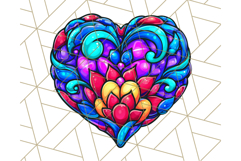 Stained Glass Hearts and Butterflies Clipart PNG Product Image 5