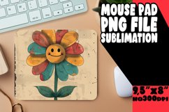 Vintage Floral Marvel: Retro Mouse Pad Designs Sublimation Product Image 1