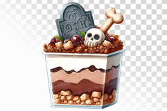 Gothic Tomb Themed Halloween Cake PNG Product Image 1
