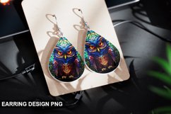 Stained Glass Owl Earring Design Product Image 1