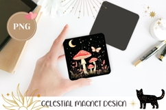 Mushrooms Magnet, Celestial Magnet Template, Forest Magnet Product Image 1