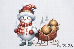 Golden Snowman Sublimation Clipart PNG Product Image 1