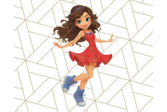 Patriotic Fashion Girl Clipart PNG for 4th of July Product Image 5