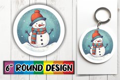 Snowman Holiday Spectacle: Round Ornament Sublimation Product Image 1