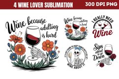 Wine Lover Sublimation Bundle PNG Product Image 2