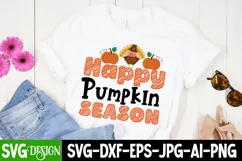 Happy Pumpkin Season SVG Cut File,Happy Autumn SVG Design Product Image 2