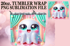 Radiant Memories 20oz tumbler wrap, 3D Cute Ghost Product Image 1