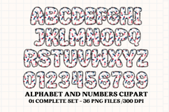 4th July Alphabet png clipart, independence letters doodle Product Image 2