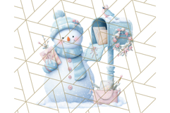 Pastel Snowman Clipart PNG, Cute Soft Winter Graphics Product Image 5