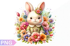 Spring Bunny Clipart - Bunny sublimation PNG Design Product Image 1