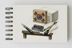 Taegeukgi Making Traditional Korean Craft PNG Independence Product Image 5