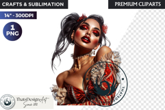 French Cancan cabaret Girl Clipart PNG, Burlesque woman Product Image 1