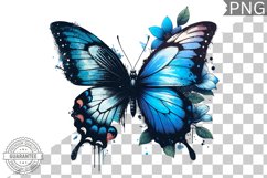 Floral Butterfly Sublimation - Clipart PNG Design Product Image 1