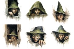 Witch Peeking Sublimation Bundle, Witch Clipart Bundle Product Image 4