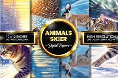 Animals Skier Digital Papers - 04 Variations Product Image 1