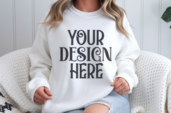 White Gildan 18000 Sweatshirt Mockups ,18000 Mockups Product Image 1