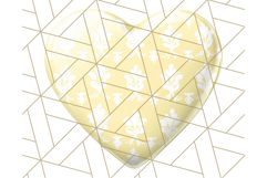 Pastel Puffy Patterned Hearts Clipart PNG, 3D Look Heart Png Product Image 5
