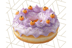 Realistic Halloween Donut Clipart PNG, Spooky Cute Sweets Product Image 5