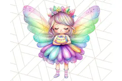 Pastel Fairy Clip Art PNG With Glitter, Rainbow Fairy Png Product Image 5
