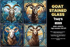 Goat Stained Glass Square Coaster - 04 Variations Product Image 2