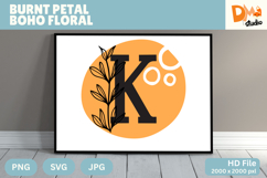 Burnt Petal Boho Floral Monogram Product Image 1