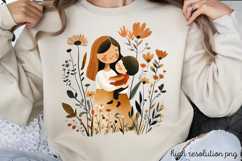 Mothers Day Folk Art Sublimation PNG Product Image 1