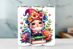 Gnome Spring Tumbler Wrap Sublimation PNG Design Product Image 1
