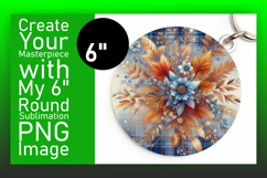 Playful Round Design Car Coaster PNG , Autumn Flower Product Image 1