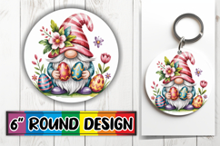 Whimsical Keychain Circle Sublimation, Easter Gnomes Product Image 1