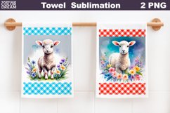 Farm Animal Kitchen Towel | Spring Animal Towel Sublimation Product Image 1