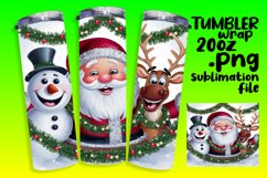 Cartoon Snowman Tumbler Wrap Sublimation 20oz Design Product Image 1