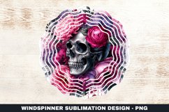 Skull Flowers Wind Spinner Sublimation Design Product Image 1